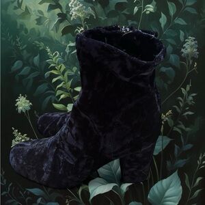 MIA Blue Velvet Ankle Boots